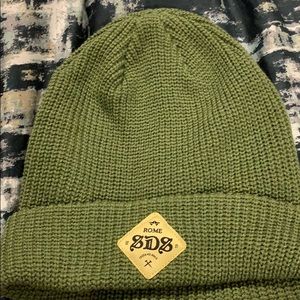 Green knitted beanie